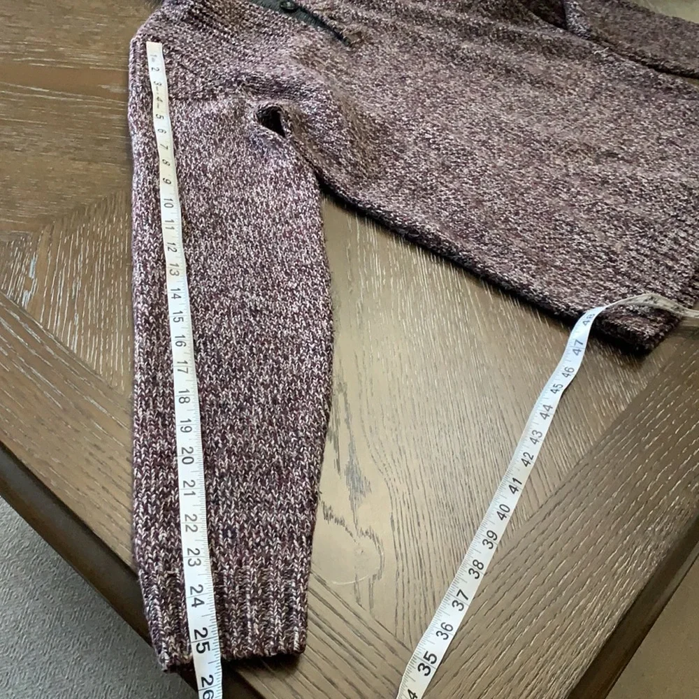 Tom Tailor deep purple plum marled pullover button up sweater